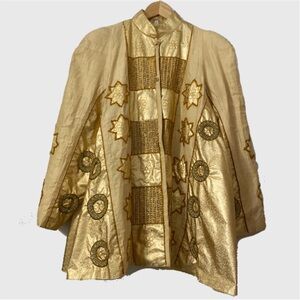 Vintage Donna Lepure Indian Embroidered Beaded Silk Jacket